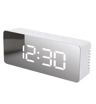 White LED Mirror Alarm Clock  USB Desk Clock With Snooze  Night Light 1