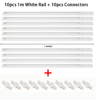 05M To 1M LED Track Rail Kit  Straight  LShaped Connectors For Ceiling Spotlights 4
