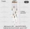 Modern Luxury Vertical LED Chandelier  Long Tube Pendant Light For Staircases 8