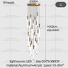 Modern Luxury Vertical LED Chandelier  Long Tube Pendant Light For Staircases 3