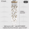 Modern Luxury Vertical LED Chandelier  Long Tube Pendant Light For Staircases 1