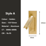 Modern Gold Bedside Wall Lamp  Rotatable Reading Light With Switch 3
