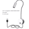 3W Dimmable LED Wall Reading Lamp  3CCT USB Gooseneck Bedside Light 4