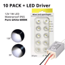 10PCS Mini LED Spotlights  1W DC12V IP65 Waterproof Cabinet Lights 3