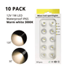 10PCS Mini LED Spotlights  1W DC12V IP65 Waterproof Cabinet Lights 6