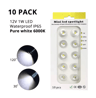 10PCS Mini LED Spotlights  1W DC12V IP65 Waterproof Cabinet Lights 5