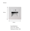 LED Motion Sensor Stair Light  Recessed White Wall Lamp In Round Or Square Design 5