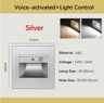 LED Motion Sensor Stair Light  Recessed VoiceActivated Wall Lamp 3