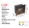 Waterproof Recessed Outdoor Wall Light  Square LED Sconce 12V220V 6