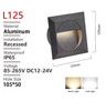 Waterproof Recessed Outdoor Wall Light  Square LED Sconce 12V220V 9