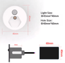 IP65 LED Motion Sensor Stair Light 45mm Round Recessed Wall Lamp 6