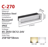 Waterproof Recessed LED Step Light  12V220V Outdoor Stair  Wall Lamp 6