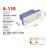 Waterproof Recessed LED Step Light  12V220V Outdoor Stair  Wall Lamp 8