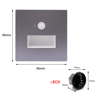 LED Motion Sensor Stair Light  220V Recessed Wall Lamp For EU Round Box 2