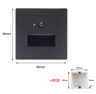 LED Motion Sensor Stair Light  220V Recessed Wall Lamp For EU Round Box 5