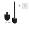Wall Mounted Silicone Toilet Brush Soft Bristle No Dead Corner Bathroom Cleaning Brush Set 2