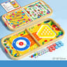 Wooden Multi Game Board Set Bounce Chess Hockey And Bowling Family Game 1