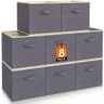 8 Pack Foldable Fabric Cube Storage Bins With Handles 0