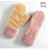 Double Layer Knitted Winter Gloves Thick Warm Velvet Lined Full Finger Gloves 2
