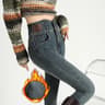 Womens High Waist Fleece Lined Jeans Warm Thermal Slim Winter Denim Pants 0