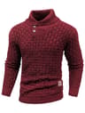 Mens Casual Knit Sweater Crew Neck Warm Ribbed Pullover 6