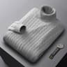 Mens Turtleneck Knit Sweater Warm High Neck Casual Pullover 1