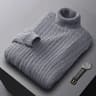 Mens Turtleneck Knit Sweater Warm High Neck Casual Pullover 4