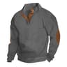 Mens Stand Collar Jacquard Knit Sweater Casual Long Sleeve Pullover 1