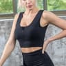 Womens Front Zipper Sports Bra High Impact Running Yoga Sports Bra Shockproof Fitness Top 1