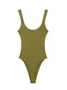 Womens Ribbed O Neck Bodysuit Stretch Snap Button Bodysuit Slim Fit Fashion Top 1