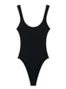 Womens Ribbed O Neck Bodysuit Stretch Snap Button Bodysuit Slim Fit Fashion Top 3
