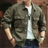 Vintage Mens Denim Workwear Jacket Heavyweight Washed French Style Autumn Winter Coat 2