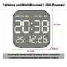 Mirror Wall Clock Silent Modern Design With Temperature Display 5