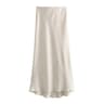 High Waist Satin Midi Skirt Elegant Black Summer Skirt For Women 2