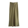High Waist Satin Midi Skirt Elegant Black Summer Skirt For Women 3