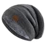 Unisex Slouchy Knit Winter Beanie Hat With Fur Lined Warm Interior 4