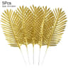 Artificial Palm Leaves Gold Tropical Decor Fake Silk Leaf Set 16