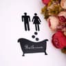 Acrylic Mirror Bathroom Sign Stickers Restroom Door Sign Set 0
