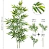 Artificial Bamboo Leaves Tall Fake Bamboo Plant Realistic Indoor Office Greenery Decor 20