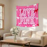 Pink Love Wall Tapestry Aesthetic Bedroom Wall Hanging Decor 4