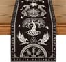 Viking Raven Helm Of Awe Linen Table Runner Norse Dining Decor 1