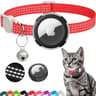 Reflective AirTag Cat Collar Breakaway With Bell Holder Case For Kittens Lightweight Safety Trackin 6