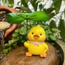 Charming Duck Garden Statue With Leaf Umbrella 2