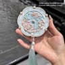 Beijing Hibiscus Handheld Makeup Mirror Portable Chinese Style Travel Souvenir Mirror 3