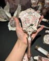 Flower Knows Sweetie Bear Hand Mirror Creamy Pink Vanity Mirror 15