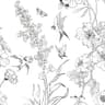 Black And White Floral Peel And Stick Wallpaper Removable Bird Contact Paper 1