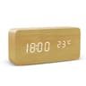 Wood Grain LED Digital Alarm Clock With Voice Control And Temperature Display 5