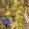 Realistic Green Leaf Solar Vine String Lights For Garden And Wedding Decor 4