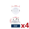 4PCS Recessed LED Downlight Round Ceiling Panel Light 5W18W 1