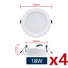 4PCS Recessed LED Downlight Round Ceiling Panel Light 5W18W 5